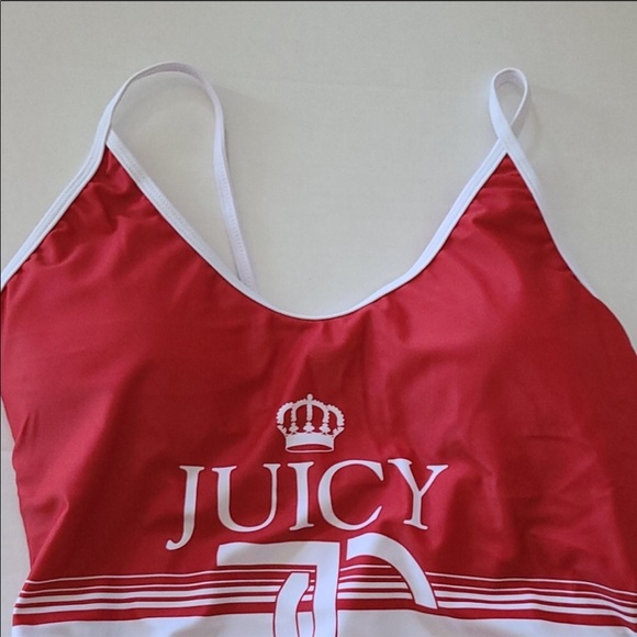 Juicy Coutre Red Logo Stripe One-Piece Swimsuit - Picture 9 of 9